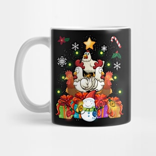 Funny Chicken Christmas Tree Cute Decor Gift Xmas Presents Mug